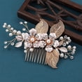 thumbnail image 1 of Peineta de pelo de boda dorada, pinza de pelo nupcial hecha a mano, accesorios para el cabello de boda para mujer, accesorio delicado para el cabello de boda hecho, 1 of 5