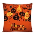 thumbnail image 2 of Fundas De Almohada De Tiro De Halloween 18X18 Pulgadas Decoraciones De Halloween Sombrero De Bruja De Calabaza Funda De Almohada De Araña Funda De Cojín De Lino 4 Uds Cateissary HA037671-00, 2 of 6