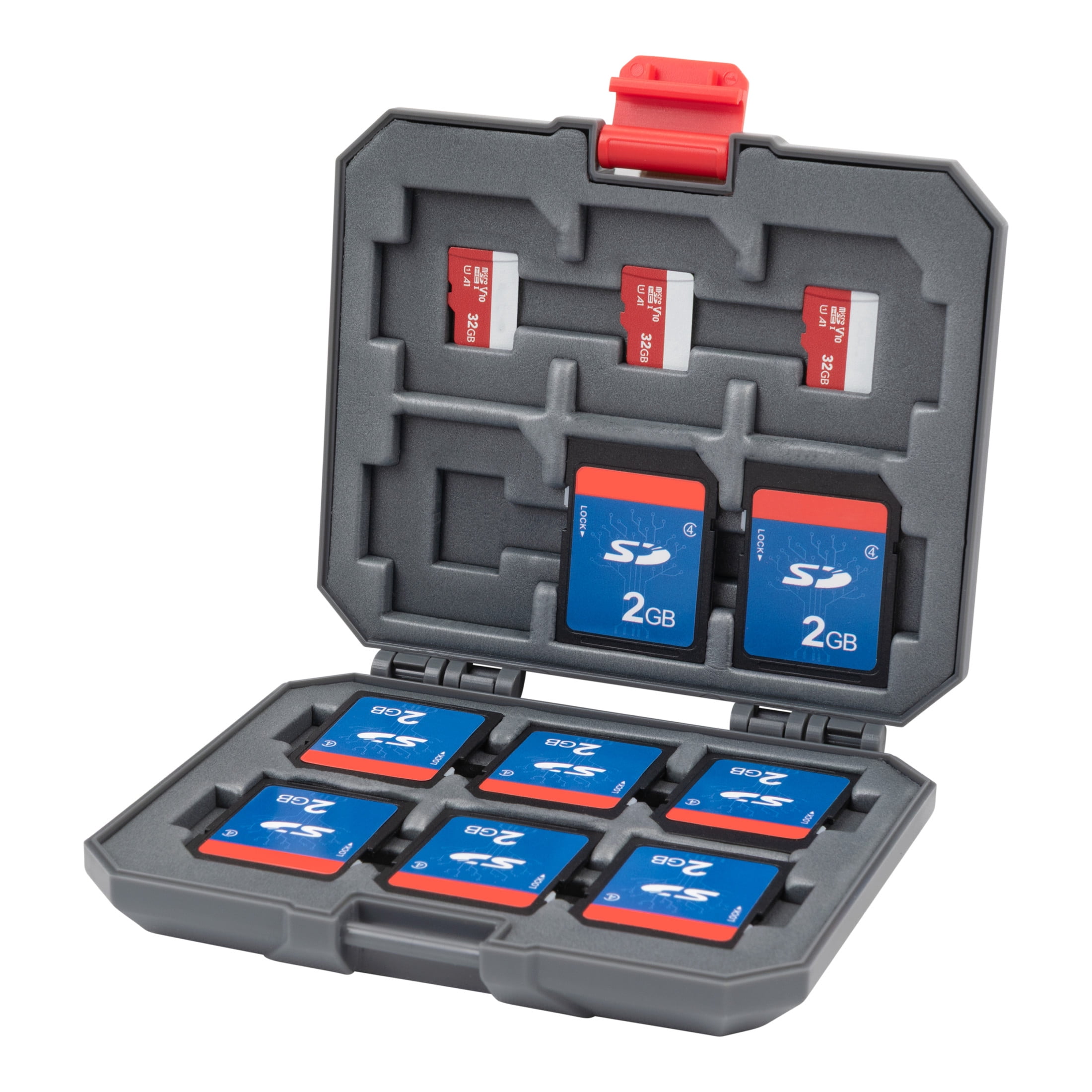 Allen Company SD Card Holder Case - Foam Protection 12 SD + 12 Micro SD - Black