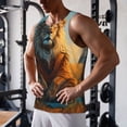 thumbnail image 5 of Logiee Prairie Meditating Lion Print Men's Workout Tank Top,Quick Dry Workout Tank Top,Gym Muscle Tee,Fitness Bodybuilding Sleeveless T Shirt-4X-Large, 5 of 7