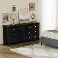 thumbnail image 3 of Homall 6 Drawer Wood Dresser Furniture, Double Tier Storage Cabinet for Bedroom & Living Room,Black Finish, 3 of 10