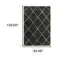 thumbnail image 5 of HomeRoots 507889 8 x 11 ft. Geometric Shag Power Loom Stain Resistant Rectangle Area Rug, Charcoal & Grey, 5 of 5