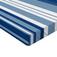 thumbnail image 2 of Ambesonne Harbour Stripe Fitted Sheet, Retro Shades, California King, Navy Blue White, 2 of 3