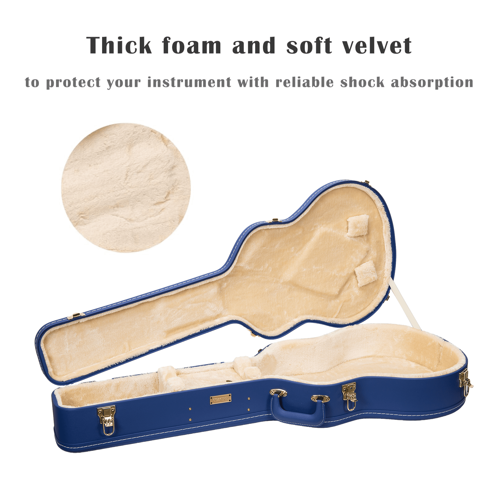 Crossrock Guitar Case for 16" Archtop/Hollow Body/Jazz Electric Guitars - Fits Gretsch Electromatic, Ibanez, Epiphone, Gibson ES Series -Vibrant Blue (CRW520JA16VB)