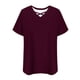 thumbnail image 4 of Mujeres Más Tamaño Manga Corta Tops, Moda Verano Color Sólido, V-Cuello Blusas, Más Tamaño Ropa de Verano para las Mujeres, 4 of 6
