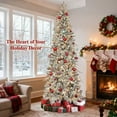 thumbnail image 4 of Qunler 7ft Pre-Lit Snow Flocked Artificial PE+PVC Christmas Tree with 350 Warm White 8 Modes LED Lights, Green, 4 of 9