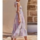 thumbnail image 3 of Vestido de cuello ancho, vestido informal de verano con tirantes y dobladillo en forma de A, vestido estampado, resultados impresionantes, 3 of 6