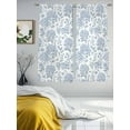 thumbnail image 3 of Blue Flower Sheer Curtains 63 Inch Length 2 Panels Set for Living Room/Bedroom, Botanical Floral Vintage Wildflower Leaf Curtain Sheers Drapes Rod Pocket Curtains Window Treatment Set 52''x63''x2, 3 of 7