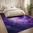 thumbnail image 3 of ODIKA 8'x10' Washable Area Rug Purple Starry Cosmic Galaxy Swirl Abstract Nebula Stardust Constellation for King Size Bedroom Under Bed, Master Suite, Non-Shedding, Easy Care, 3 of 7
