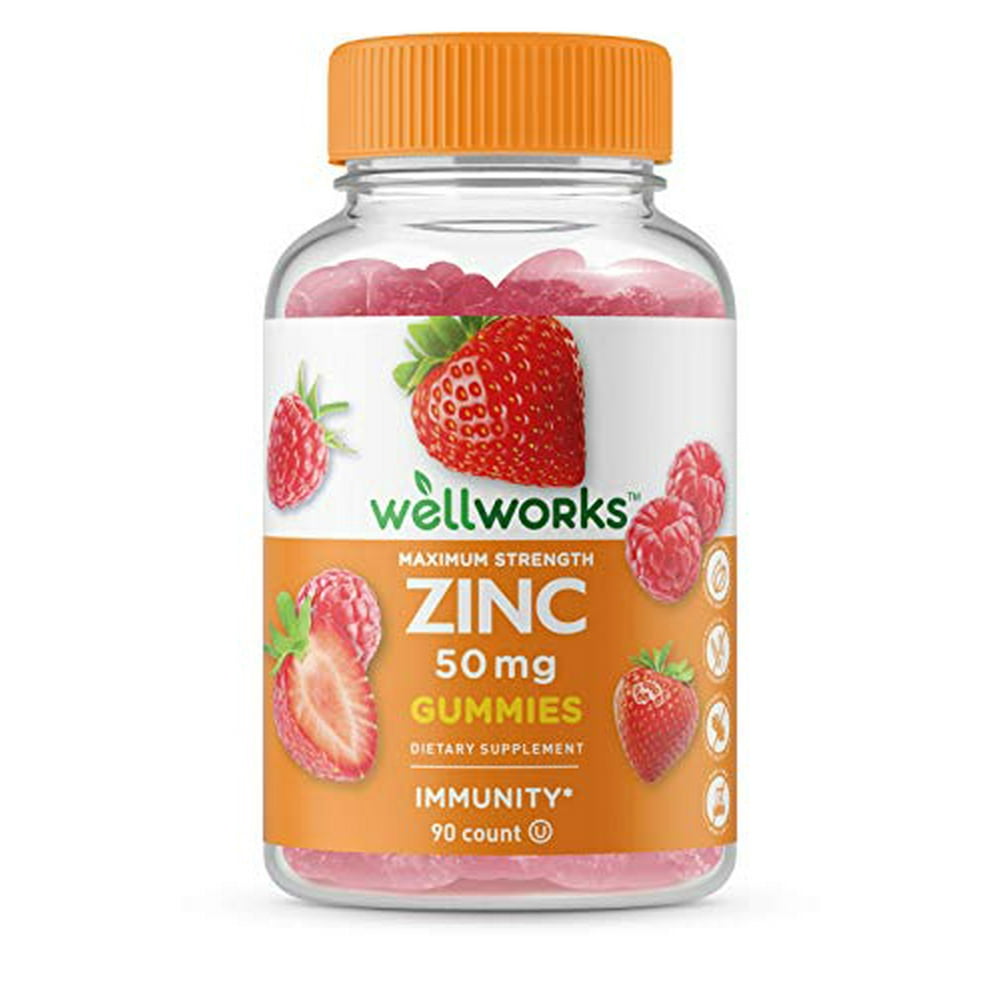 WellWorks Zinc 50mg Gummies Great Tasting Natural Flavor Gummy