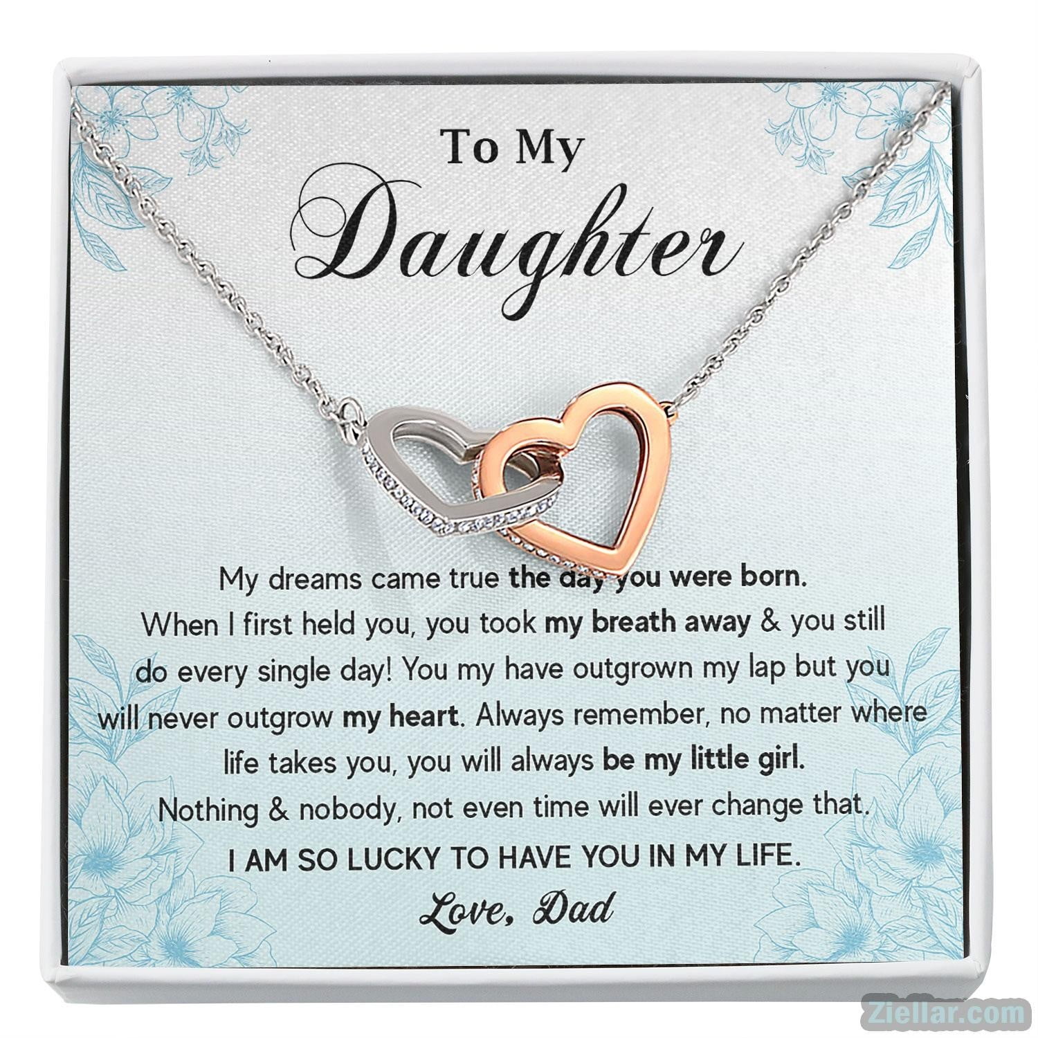 To My Daughter Father Daughter Jewelry From Dad Keepsake Necklace, A Meaningful Necklace Perfect For Anniversaries, Birthdays, Valentine V7901, Multi Interlocking Heart Necklace