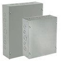 Hoffman ASE16X16X6 Pull Box Screw Cover with Knockouts, Steel, 16.00" x 16.00" x 6.00", Gray