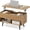 Natural, variant on GlowPlume Lift Top Coffee Table, Modern Cocktail Table with Hidden Compartment & 2 Open Shelves, Flip Top Center Table, Wooden Pull up Coffee Table for Living Room, Reception Room, Office (White)