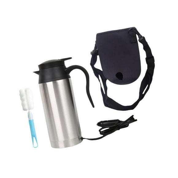 GROWTH TANK Car Kettle Truck Travel Kettle ,750ml Portable with Cup Bag Truck Water Heating Kettle Car Water Boiler for Self Driving Tour 24V