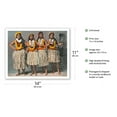 thumbnail image 2 of Four Hawaiian Hula Dancers - Vintage Hawaiian Color Postcard c.1880s - Fine Art Matte Paper Print (Unframed) 11x14in, 2 of 4