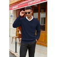 thumbnail image 3 of COOFANDY Men Casual V Neck Sweater Dress Lightweight Fitted Knit Formal Sweater Top, 3 of 11