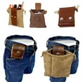 thumbnail image 6 of BIBABLYKE Storage Leather Canvas Bag Hiking Camping Portable Outdoor Survival Foraging Bag Fruit Picking Pouch Collapsible Pouch, 6 of 8