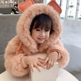 thumbnail image 6 of Fashion Thickening Fleece Outerwear Casual Solid Color Snowsuit Girl's Plus Velvet Faux Fur Winter Princess Hooded Jackets Clothes, 6 of 7