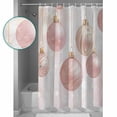 thumbnail image 4 of Christmas Balls Shower Curtain, 48" x 72", Pink Stripe Snowflake Texture Waterproof Bathroom Curtain Washable Shower Curtain Set with 12 Hooks, 4 of 6