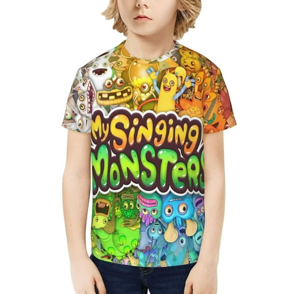 My Singing Monsters Kids T-Shirt 3d Printed Graphic T-Shirts Boys And Girls Short Sleeve Shirts For Youth Kids X-Small