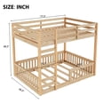 thumbnail image 4 of Tcbosik Full Over Full Size Bunk Bed with Built-in Ladder, Wood Bed Frame with Safety Guardrail, Space Saving, Easy Assembly, Natural, 4 of 9