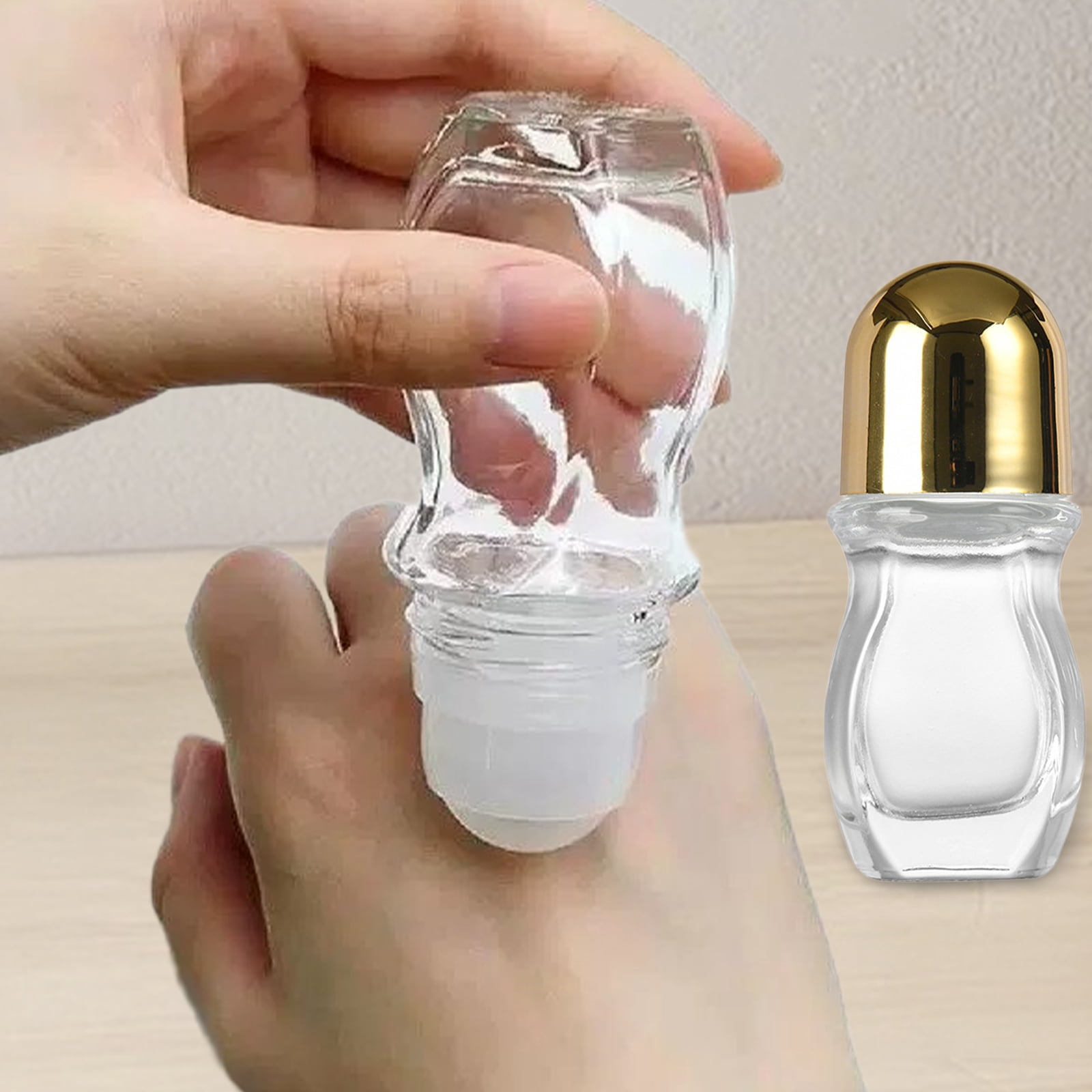 Glass Empty Roller Bottles Leak Proof Glass Bottles Oil Applications Bottles Storage Case for Travel Home Use