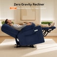 thumbnail image 6 of MCombo Electric Power Recliner Chair with Massage & Heat, Extended Footrest, Cup Holders, Navy Blue Plush Fabric 8015, 6 of 9