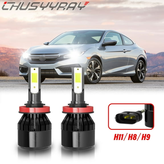 For Honda Civic 2016-2021 H11 LED Headlight Low Beam Bulbs Combo Kit 6000K White Super Bright 2Pcs
