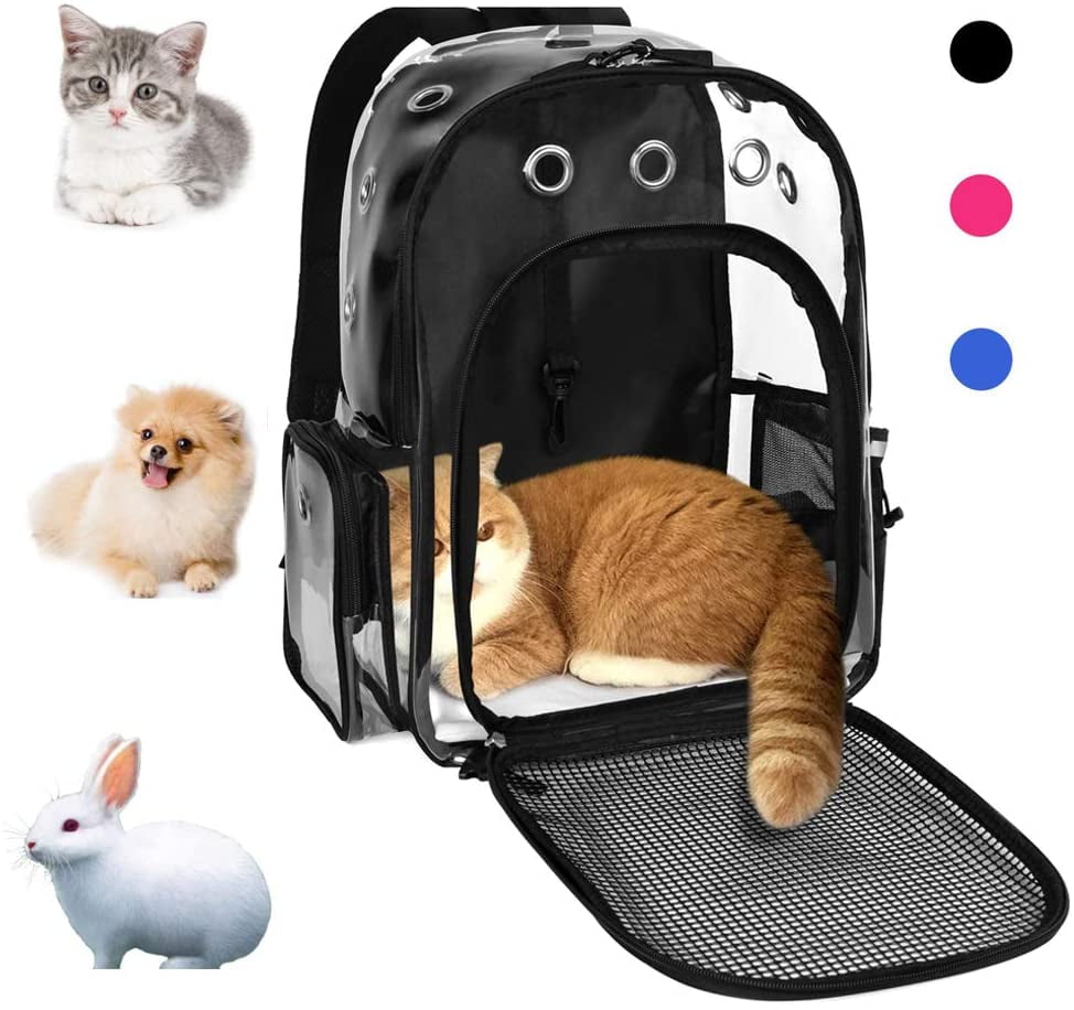 IGUOHAO Cat Backpack Carrier Clear Small Pet Cat Dog Carrier Front