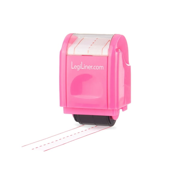 LegiLiner Self-Inking Teacher Stamp-3/4 inch Pink Shaded Handwriting Lines Roller Stamp