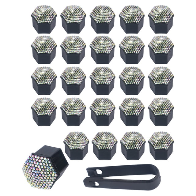 Housse de Roue de Voiture Clou Diamant Housse d'Écrou de Pneu de Voiture Décoration de Moyeu de Roue de Voiture Housse Clou Diamant Écrou de Pneu de Voiture Capuchons de Pneu de Voiture