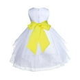 thumbnail image 3 of Ekidsbridal Satin Shimmering Organza White Flower Girl Dress Junior Pageant Wedding Bridesmaid Pretty Princess Christening Gown 4613S S, 3 of 3