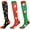 Christmas(reindeer/Christmas hats/gift designs), variant on Wowstyle 3 Pairs Compression Socks for Women Knee High for Running Work Support Nurses Pregnancy Travel