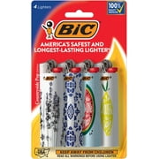 BIC Special Edition Pocket Lighter, Countryside Pop Collection, 4 Pack (Designs May Vary)