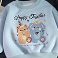 thumbnail image 4 of 5-6 Years Girls Sweater Fall And Winter Shirt Outer Wear Casual Single Top Long Sleeve Day Of School Shirt 6-12 Months 12-24 Months 2T 3T 4T 5T 6T 7T Blue Sports Tops, 4 of 4