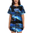 thumbnail image 1 of Fotbe Blue Viper Snake 2 Conjunto de Pijama Estampado para Mujer, 2 Piezas, Ropa de Dormir con Camiseta de Manga Corta y Shorts Suaves-XX-Large, 1 of 6