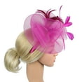 thumbnail image 2 of LEKODE Hair Feathers Clip in Tea Hats for Women 2025 Feather Hair Clip Fascinator for Women Tea Party Hats for Women Fasteners Hats for Women Feather Headpiece Hot Pink One Size, 2 of 7