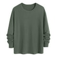 thumbnail image 4 of Brondbend Pullover Men Men's Sweatshirts Crew Neck Long Sleeves Tops Solid Color Stylish Plus Size Blouse Outdoor Sport Fall Winter Wear Army Green, 4 of 7