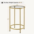 thumbnail image 5 of Yaheetech Round Glass Top Bedside Table End Table Accent Table with Metal Frame, Gold, 5 of 9