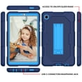 thumbnail image 3 of Dteck Case for Samsung Galaxy Tab A7 Lite 8.7-inch SM-T220 T225 (2021),Shockproof Rubber Hybrid Hard Kickstand Drop Proof Case Protective Cover without Screen Protector,Navy+Blue, 3 of 6