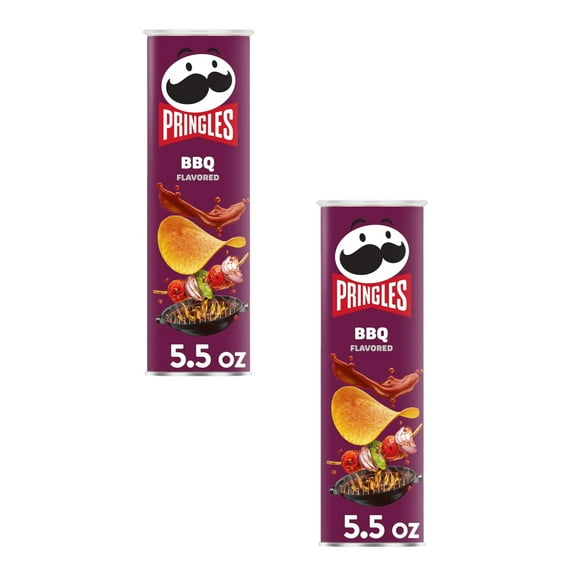 ( 2 Pack ) Pringles BBQ Flavored Potato Crisps, 5.5 oz Canister