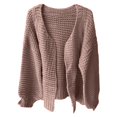 thumbnail image 5 of DuoJiaJ Women's Chunky Knit Sweater Coat Soft Cardigan Warm Open Front Oversized Fall Winter Fashion Outerwear Oversized Sweaters For Women Brown L, 5 of 5