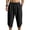 Black, variant on Mens Elastic Waist Drawstring Workout Gym Joggers 3/4 Shorts Summer Casual Sweat Short Pants with Pockets Khaki,S