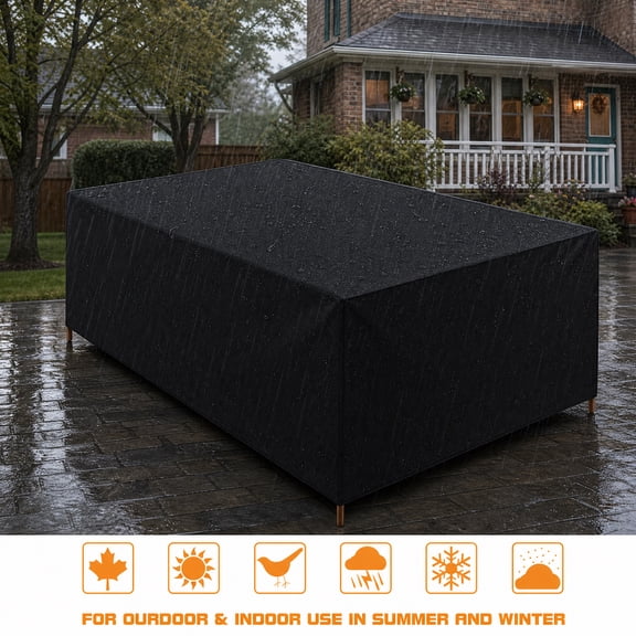 YEERSWAG Patio Furniture Cover For Table and Chairs, Outdoor Dining Set Cover 420D Waterproof Weatherproof Outdoor Paito Set Covers - 71"x47"x29"