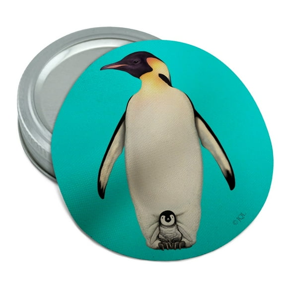 Penguin and Baby Chick Nestling Round Rubber Non-Slip Jar Gripper Lid Opener
