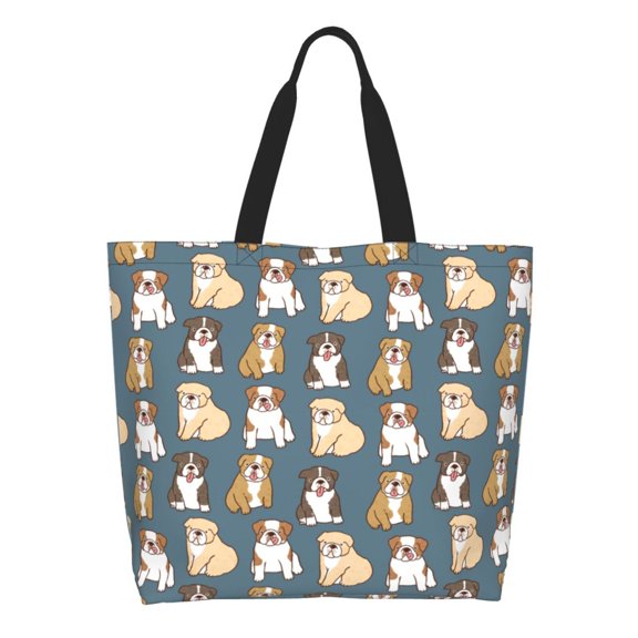 Rateoe Cartoon Bulldog 1 Tote Bag - Waterproof Lightweight Handbags Travel Shoulder Bag for Hiking Yoga Gym Swimming Travel Beach