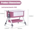thumbnail image 2 of HDUTNGISN Adjustable Baby Bassinet with Changing Table & Wheels,Pink,0-36 Months, 2 of 10