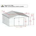 thumbnail image 4 of Arrow Classic 14 x 14 x 7 ft Blue Grey Steel Storage Shed, 4 of 18