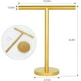 thumbnail image 3 of SUMMIT-T-Shape Bath Hand Towel Holder Stand, Stainless Steel Free Standing Hand Towel Rack with Heavy Base, for Bathroom Kitchen & Countertop, Golden, 3 of 9