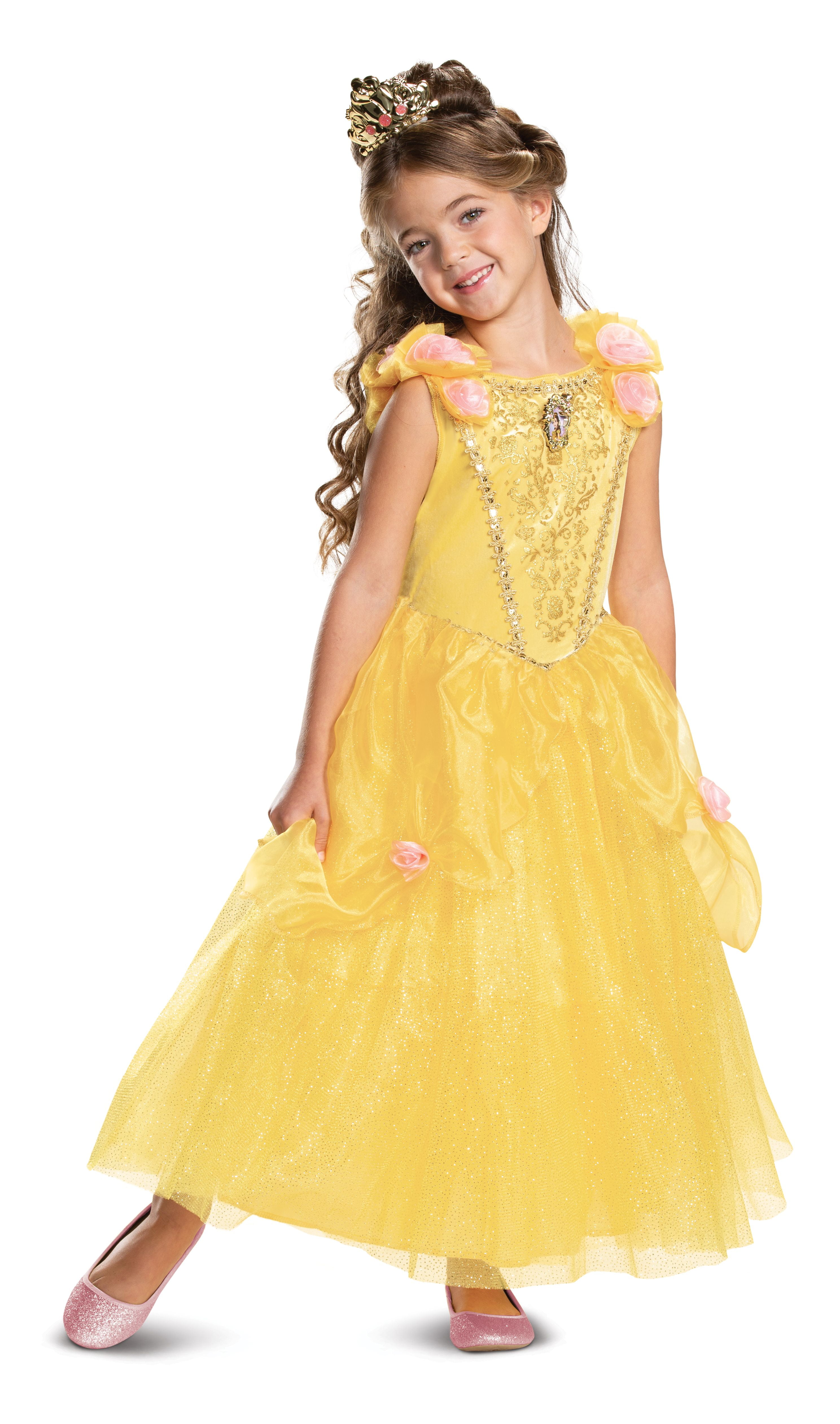 Disguise Disney Princess Girls Deluxe Belle Halloween Costume ...